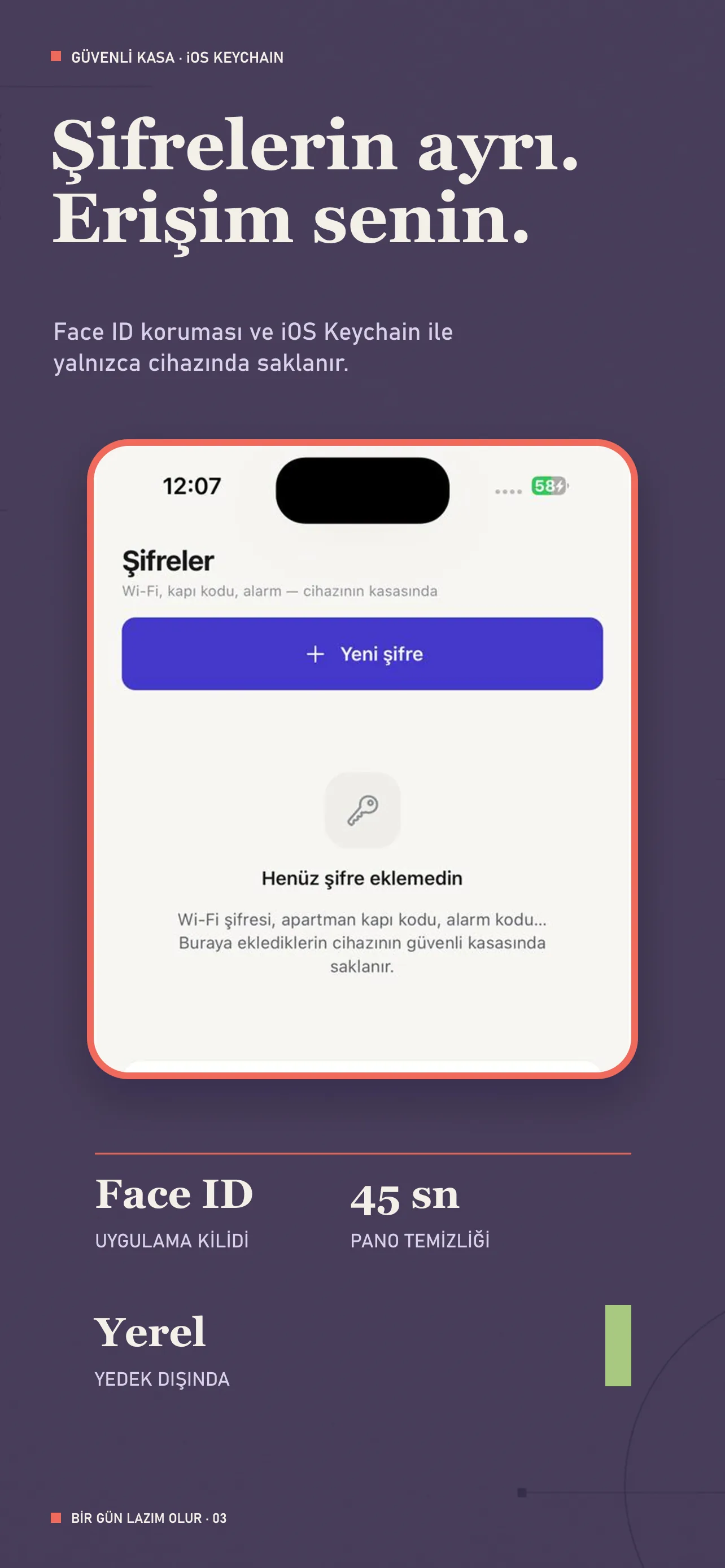 Bir Gün Lazım Olur şifre kasası ekranı