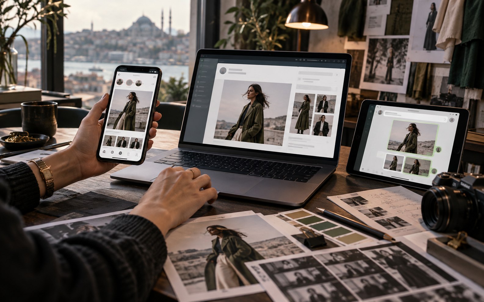 Instagram LinkedIn ve dijital reklamlar için sosyal medya kampanya üretim masası