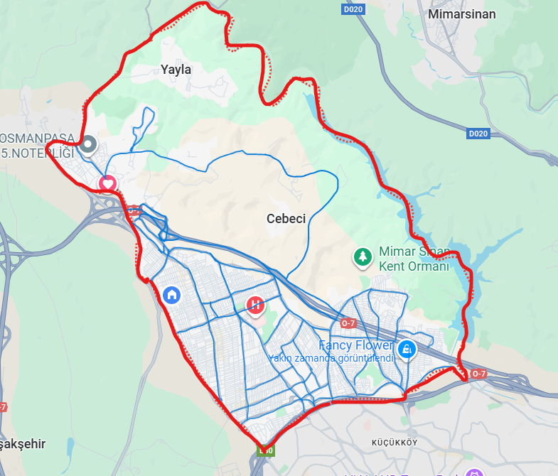 DrexZone yol ağı kapsam haritası