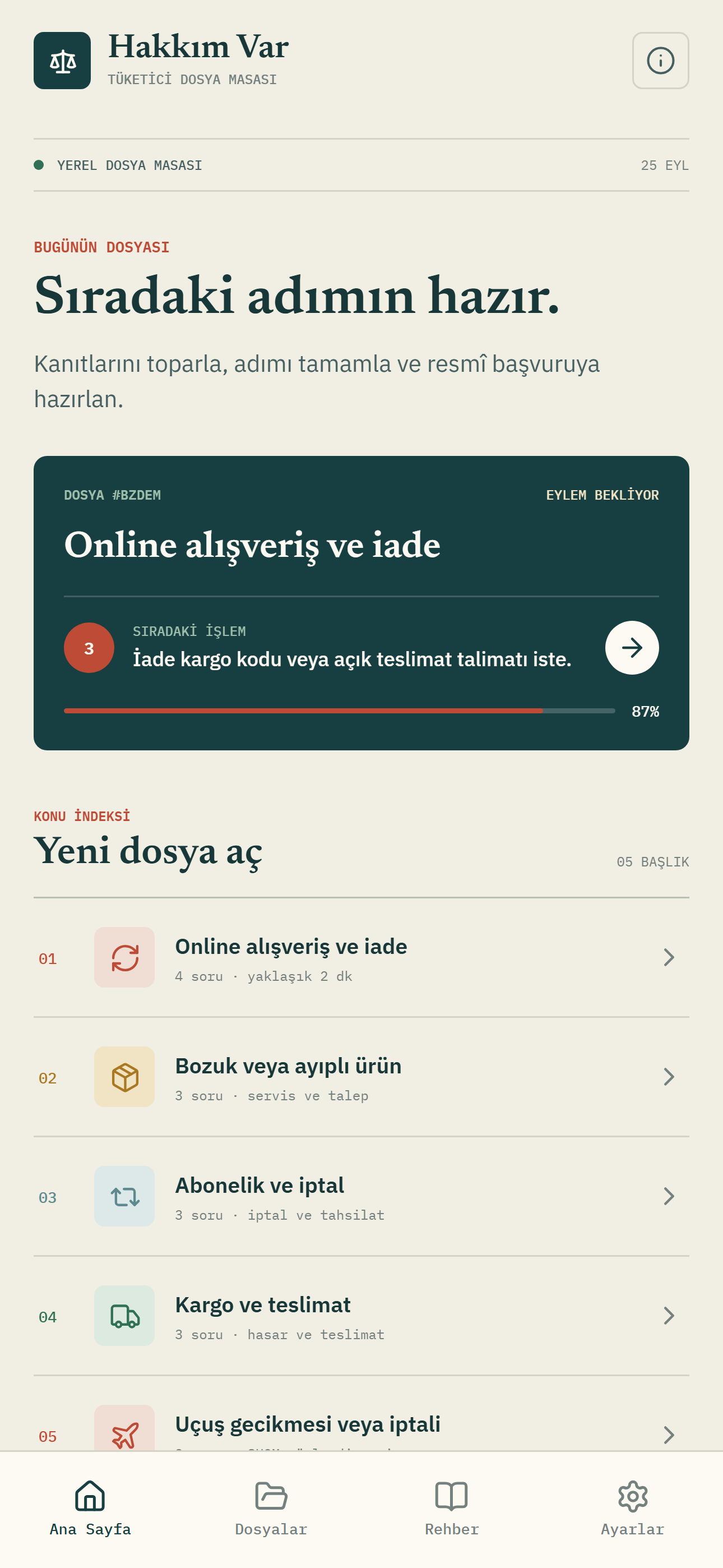 Hakkım Var tüketici dosya masası