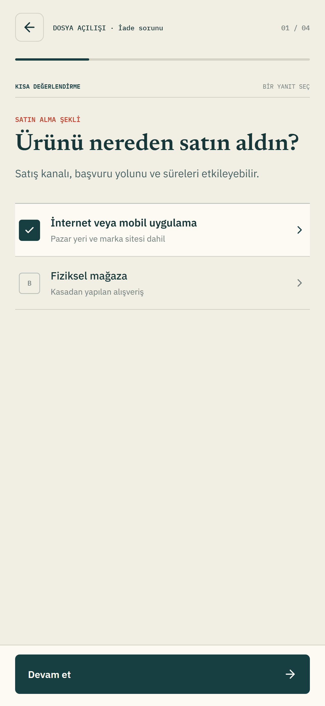 Hakkım Var hızlı değerlendirme ekranı